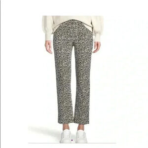 🆕Loft Outlet Black & Muslin Animal Print Curvy
High-Rise Straight-Leg Pants2P🆕